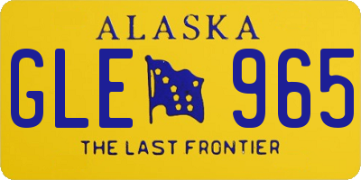 AK license plate GLE965