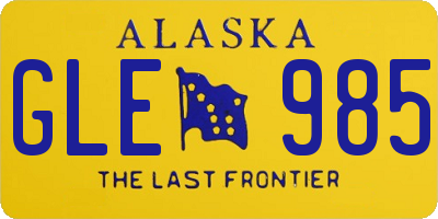 AK license plate GLE985