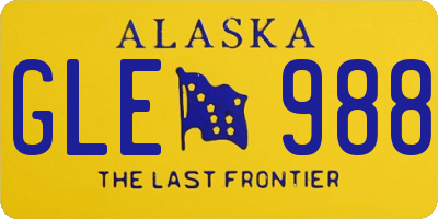 AK license plate GLE988