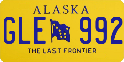 AK license plate GLE992