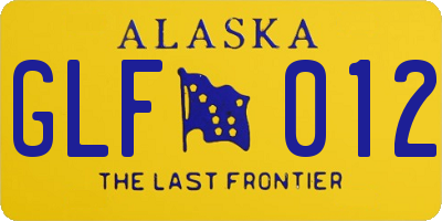 AK license plate GLF012