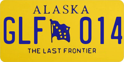 AK license plate GLF014