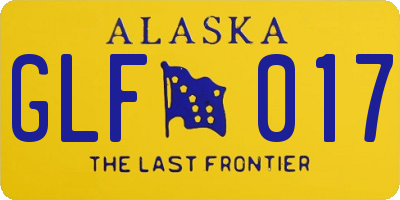 AK license plate GLF017