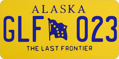 AK license plate GLF023