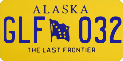 AK license plate GLF032