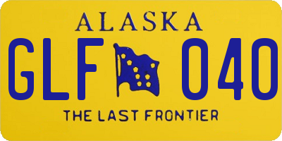 AK license plate GLF040