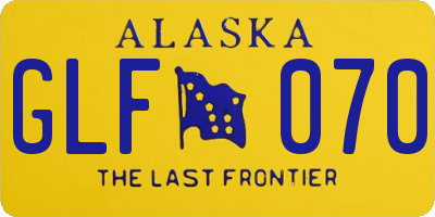 AK license plate GLF070