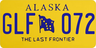 AK license plate GLF072