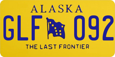 AK license plate GLF092