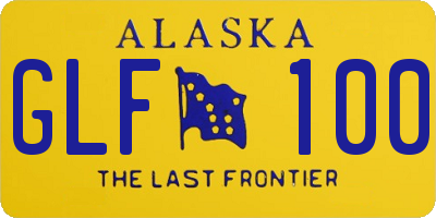 AK license plate GLF100