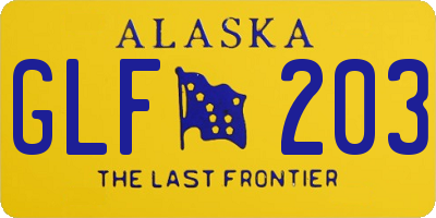 AK license plate GLF203