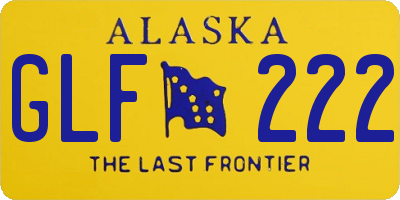 AK license plate GLF222