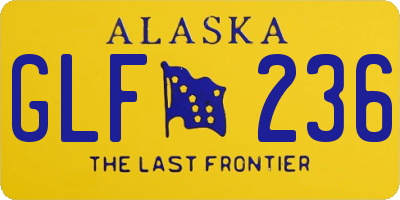 AK license plate GLF236