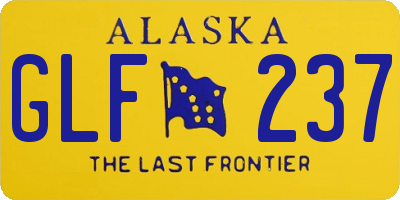 AK license plate GLF237