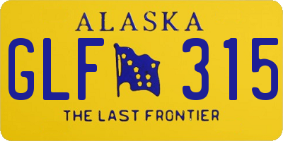 AK license plate GLF315
