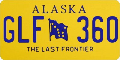 AK license plate GLF360