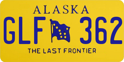 AK license plate GLF362