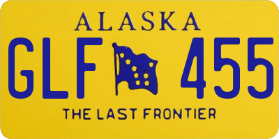 AK license plate GLF455