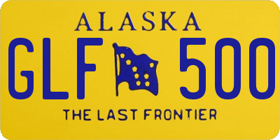AK license plate GLF500