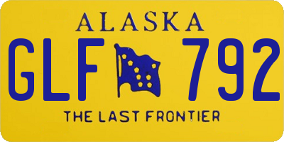 AK license plate GLF792