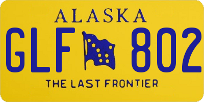 AK license plate GLF802
