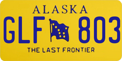 AK license plate GLF803