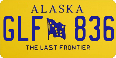 AK license plate GLF836