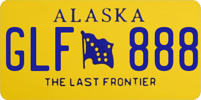 AK license plate GLF888