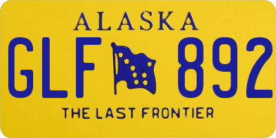 AK license plate GLF892