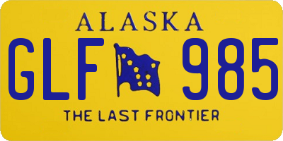 AK license plate GLF985