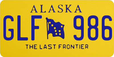 AK license plate GLF986