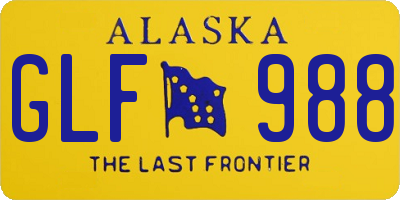 AK license plate GLF988