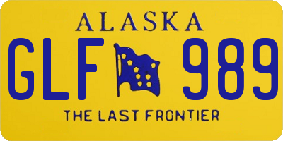 AK license plate GLF989