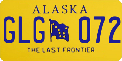 AK license plate GLG072