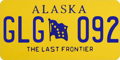 AK license plate GLG092