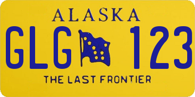 AK license plate GLG123