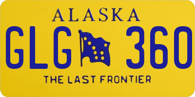 AK license plate GLG360
