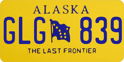 AK license plate GLG839