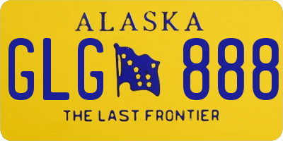 AK license plate GLG888