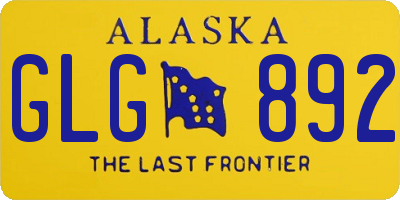 AK license plate GLG892