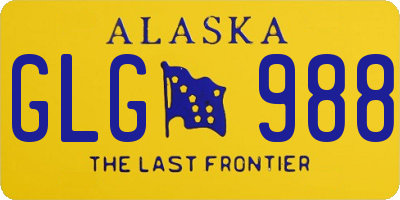 AK license plate GLG988