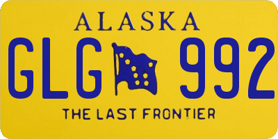 AK license plate GLG992
