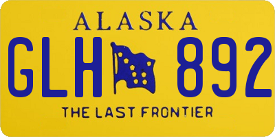 AK license plate GLH892