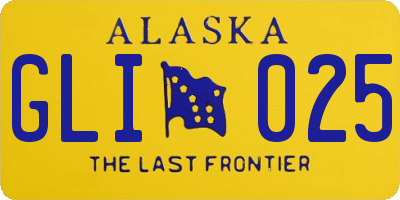AK license plate GLI025