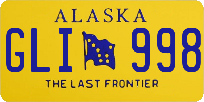 AK license plate GLI998