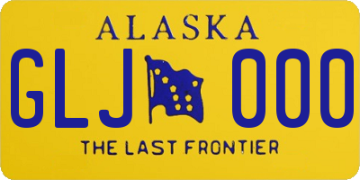 AK license plate GLJ000