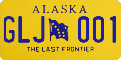 AK license plate GLJ001