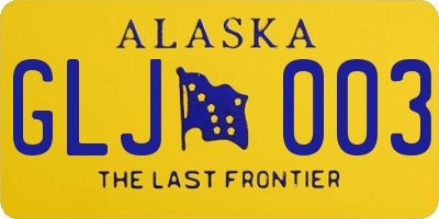 AK license plate GLJ003