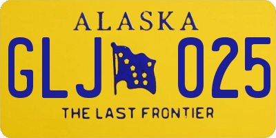 AK license plate GLJ025