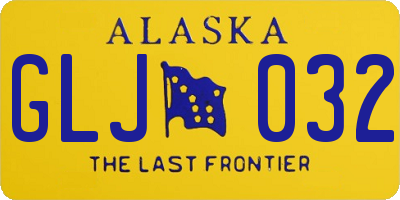 AK license plate GLJ032